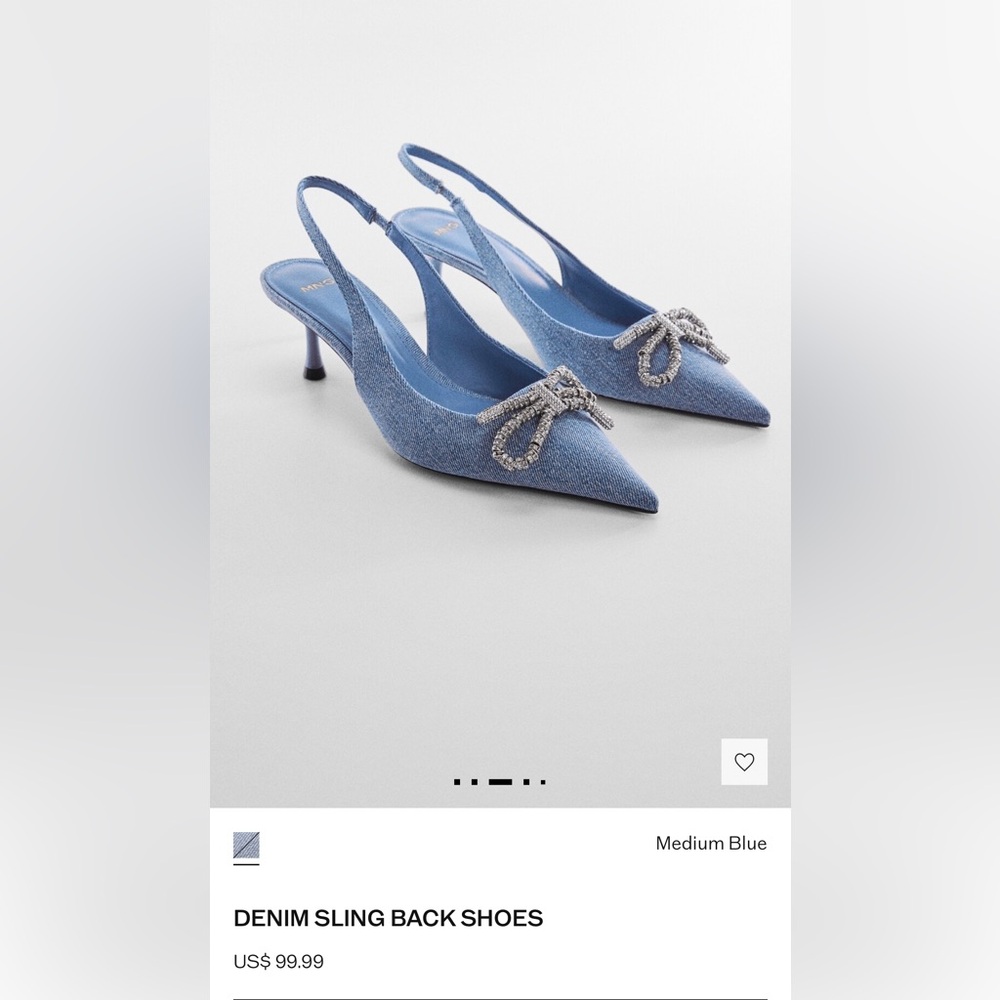 New MANGO never been worn DENIM SLING BACK SHOES